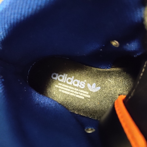 Adidas Patrick Ewing 8.5 hi-top basketball sneakers leather suede blue orange - Picture 15 of 15